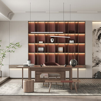 新中式书房3d模型