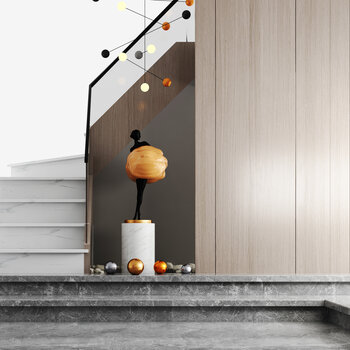 现代楼梯储物柜3d模型