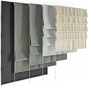 现代折叠窗帘3d模型