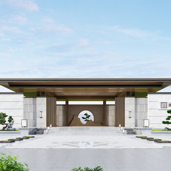 现代大门- 建e网3d模型下载网