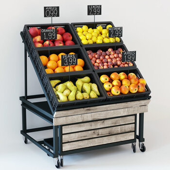 现代水果零售展示架3d模型