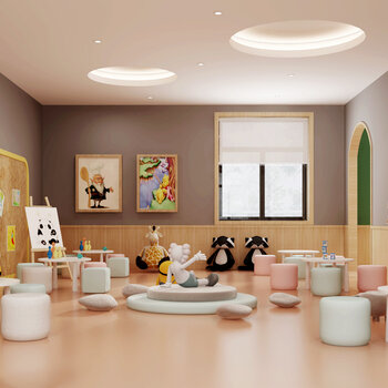 现代幼儿园教室3d模型