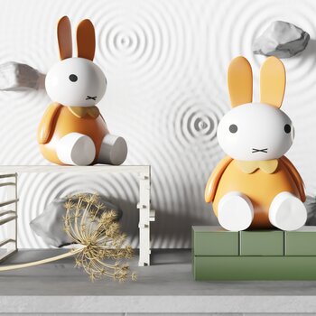 现代兔子摆件3d模型