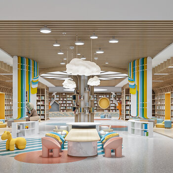 现代图书馆3d模型