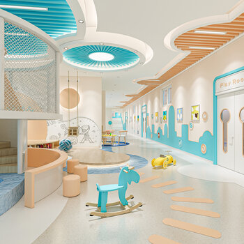 现代幼儿园大厅3d模型