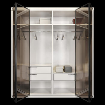 现代玻璃门衣柜3d模型