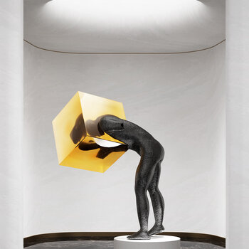 现代抽象人物雕塑3d模型