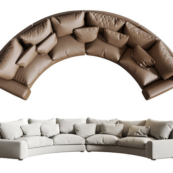 Arflex 现代弧形沙发3d模型