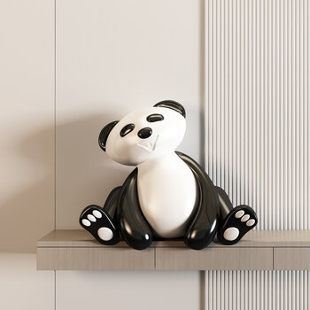 现代熊猫雕塑3d模型