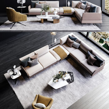 Ditre Italia 现代沙发茶几组合3d模型