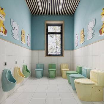 现代幼儿园卫生间