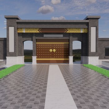 中式大门入口