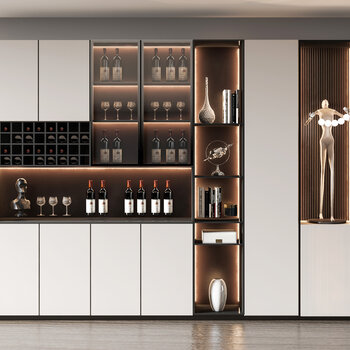 现代酒柜3d模型