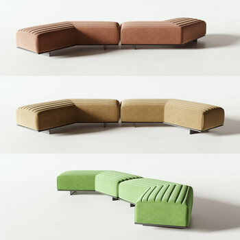 Minotti 侘寂风沙发凳3d模型