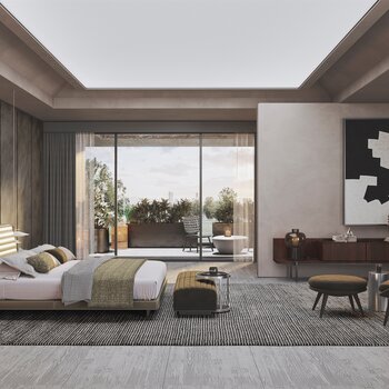 米洛提 Minotti 现代卧室3d模型