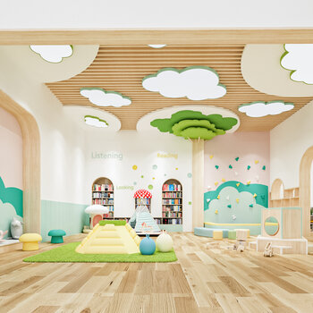 现代幼儿园3d模型