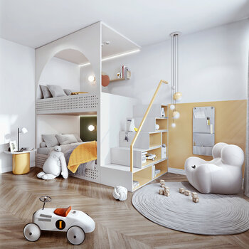 现代风格儿童房3d模型