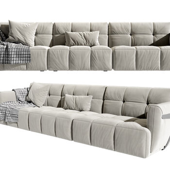 现代一字型沙发