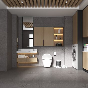 现代洗手间3d模型