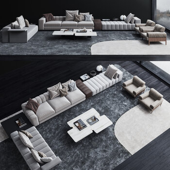 minotti 现代沙发茶几组合3d模型