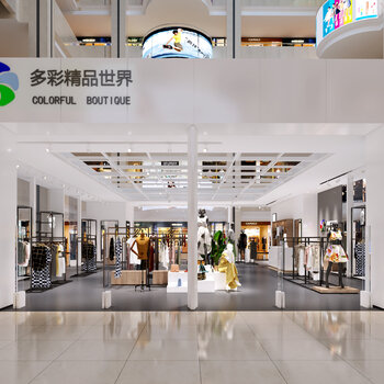 现代商场服装店 橱窗3d模型