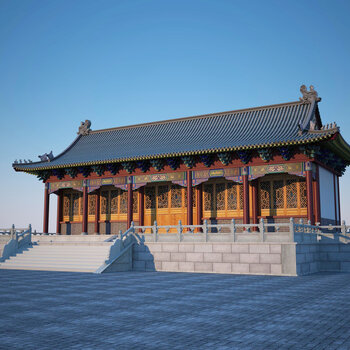 中式古建大殿寺庙
