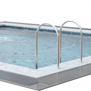 现代游泳池3d模型