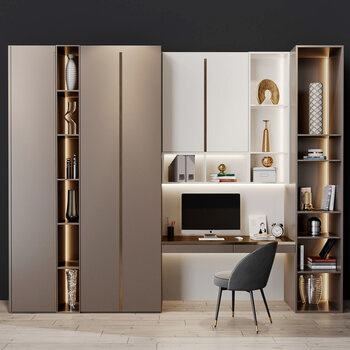 现代书柜装饰柜3d模型