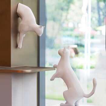 现代猫咪墙饰雕塑3d模型