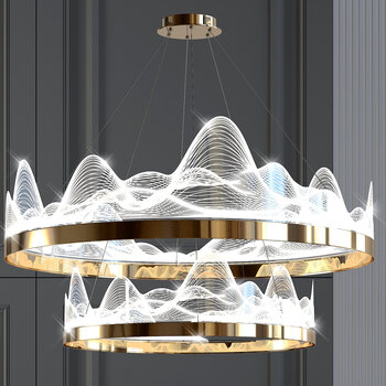 新中式水晶吊灯3d模型