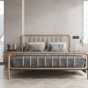 意大利 ALCHYMIA 现代实木双人床3d模型