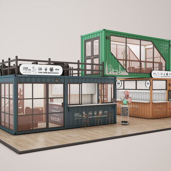 现代快餐厅3d模型