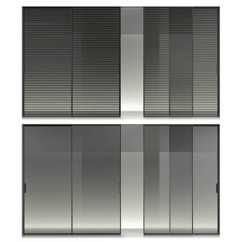现代玻璃门3d模型