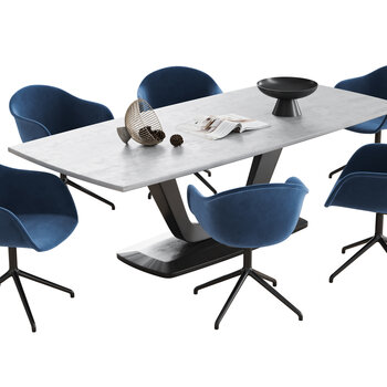 北欧餐桌椅3d模型