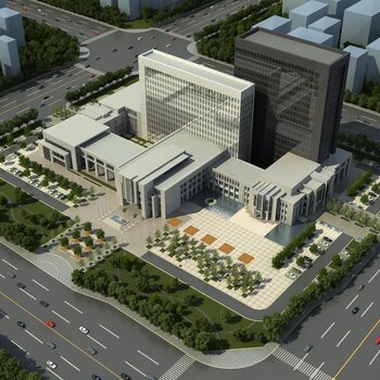 现代行政办公楼3d模型