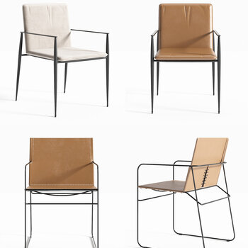 现代餐椅组合3d模型
