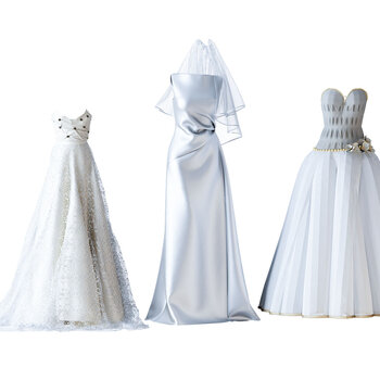 现代婚纱组合3d模型