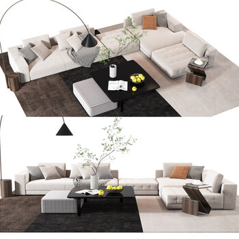 Minotti 现代多人沙发3d模型