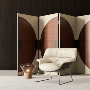意大利AMURA/意式简约/COACH 现代真皮单人沙发椅休闲椅3d模型