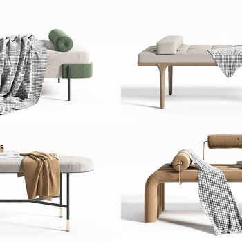 现代床头长凳3d模型