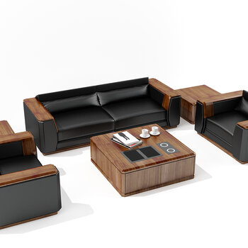 现代办公沙发茶几3d模型