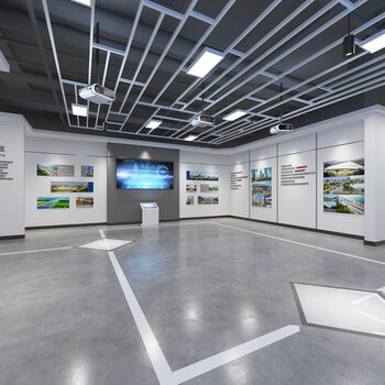 现代企业文化展厅3d模型