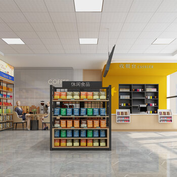 现代便利店- 建e网3d模型下载网