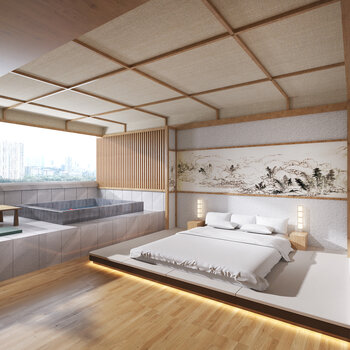 日式酒店客房3d模型