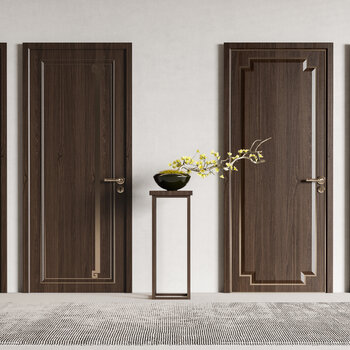 新中式门3d模型下载