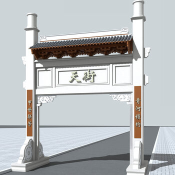  中式古建牌楼 
