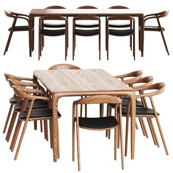 artisan 现代实木餐桌椅组合