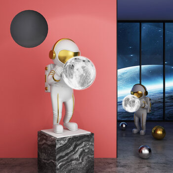 现代宇航员雕塑 3d模型