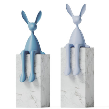 现代兔子雕塑