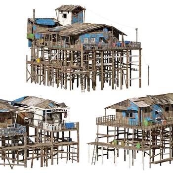 现代贫民窟住宅3d模型